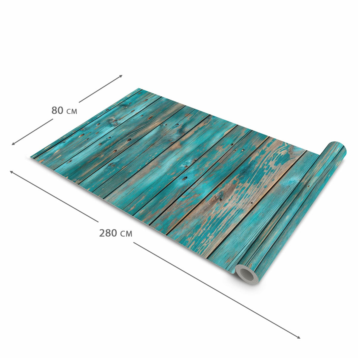 Feuchtigkeitsresistenter Küchenläufer mit Motiv Vintage Holz Bretter in der Größe 60x270 cm