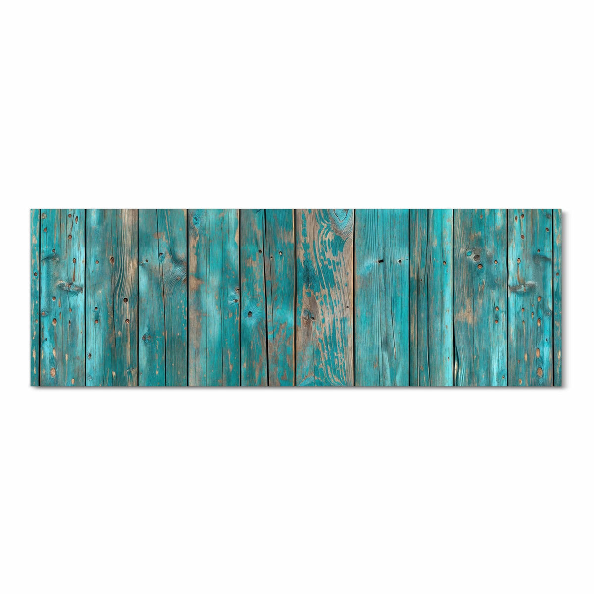 Fleckenresistenter großer Küchenteppich mit Motiv Vintage Holz Bretter in Frontansicht