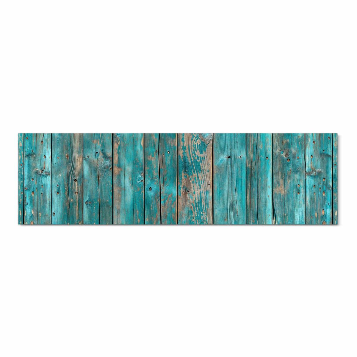 Komfortabler rutschfester Küchenläufer mit Motiv Vintage Holz Bretter in Frontansicht