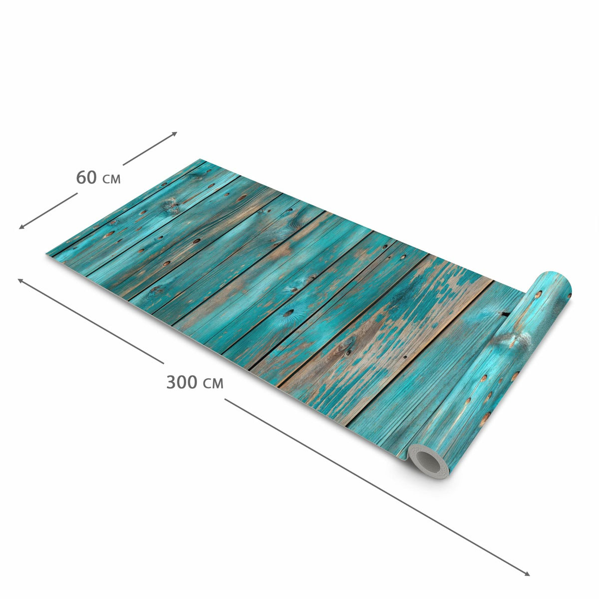 Strapazierfähiger moderner Küchenläufer mit Motiv Vintage Holz Bretter in der Größe 60x270 cm