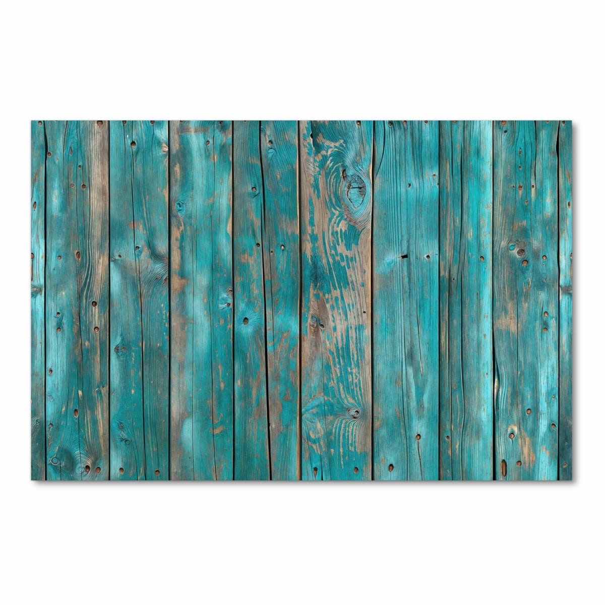 Flacher Küchenläufer mit Motiv Vintage Holz Bretter in Frontansicht