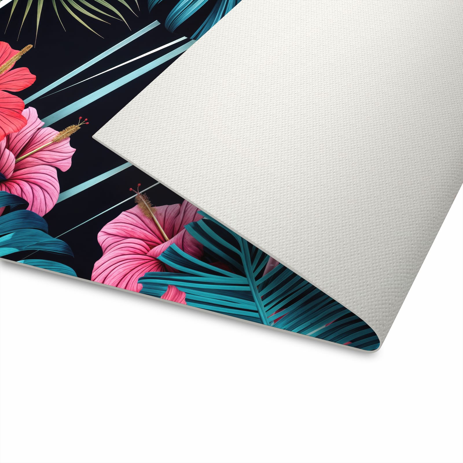 Schmutzabweisender Küchenteppich mit Motiv Flamingo Paradise in der Unterseite