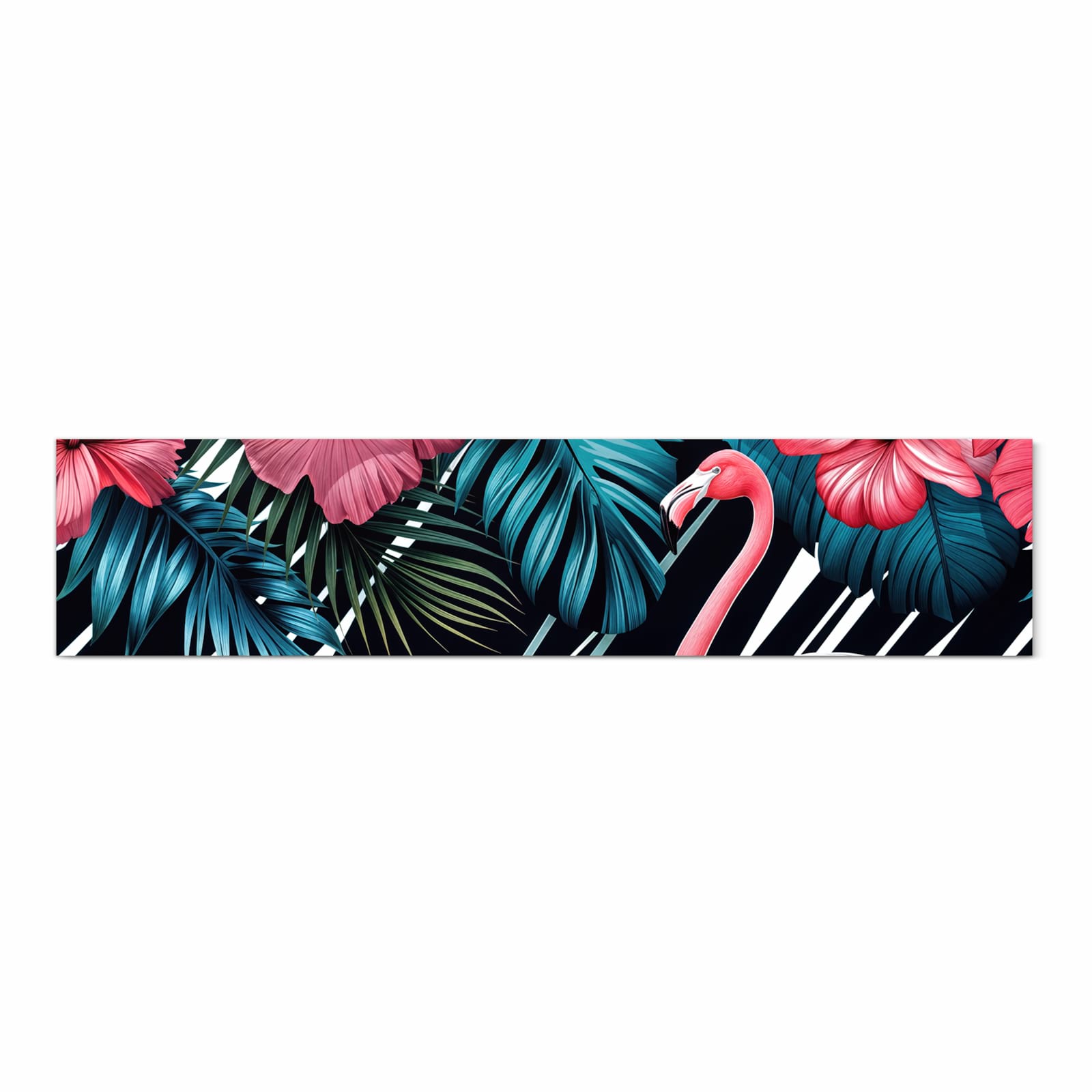 Farbbeständiger Bodenläufer mit Motiv Flamingo Paradise in Frontansicht