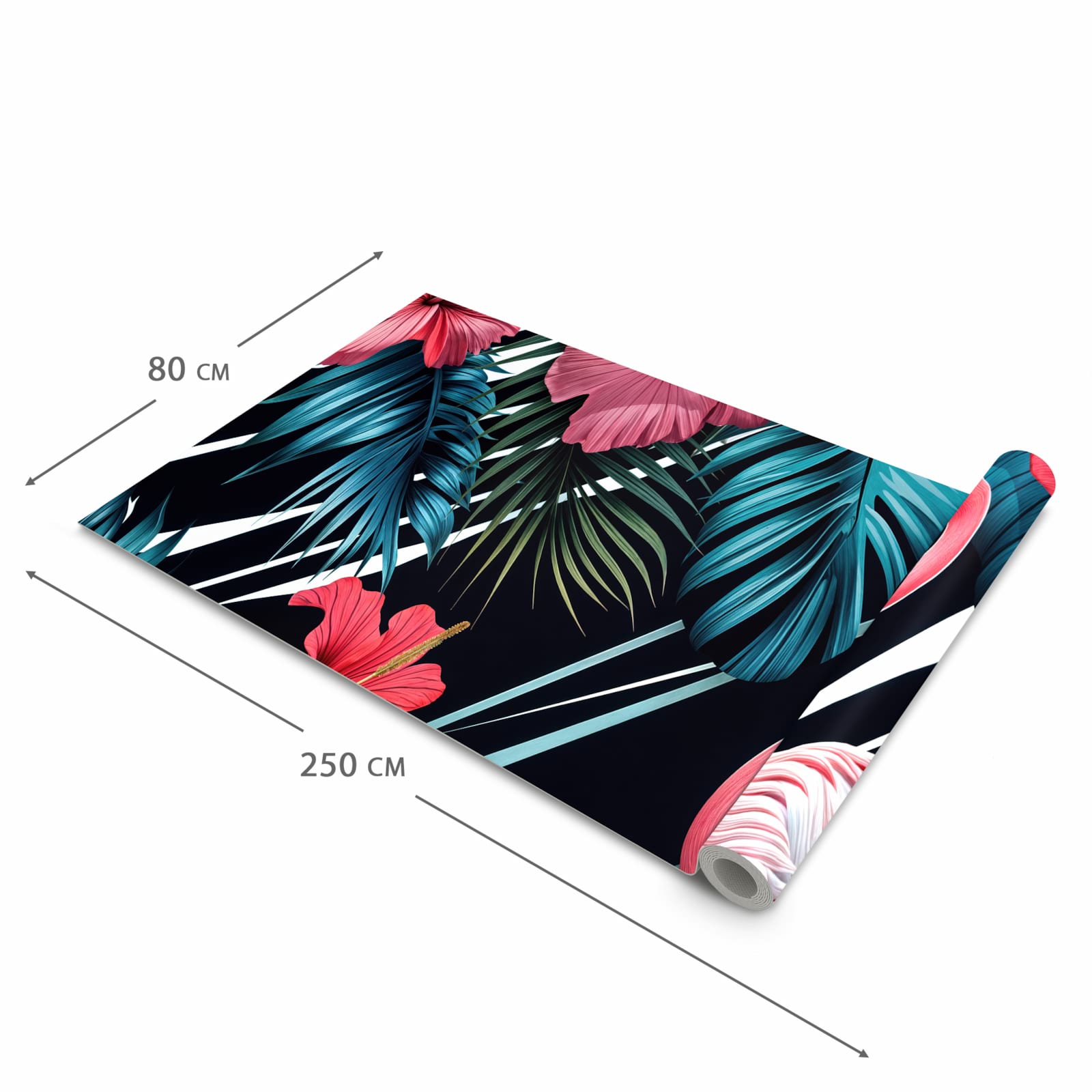 Schmutzabweisender rutschfester Küchenteppich mit Motiv Flamingo Paradise in der Größe 60x240 cm