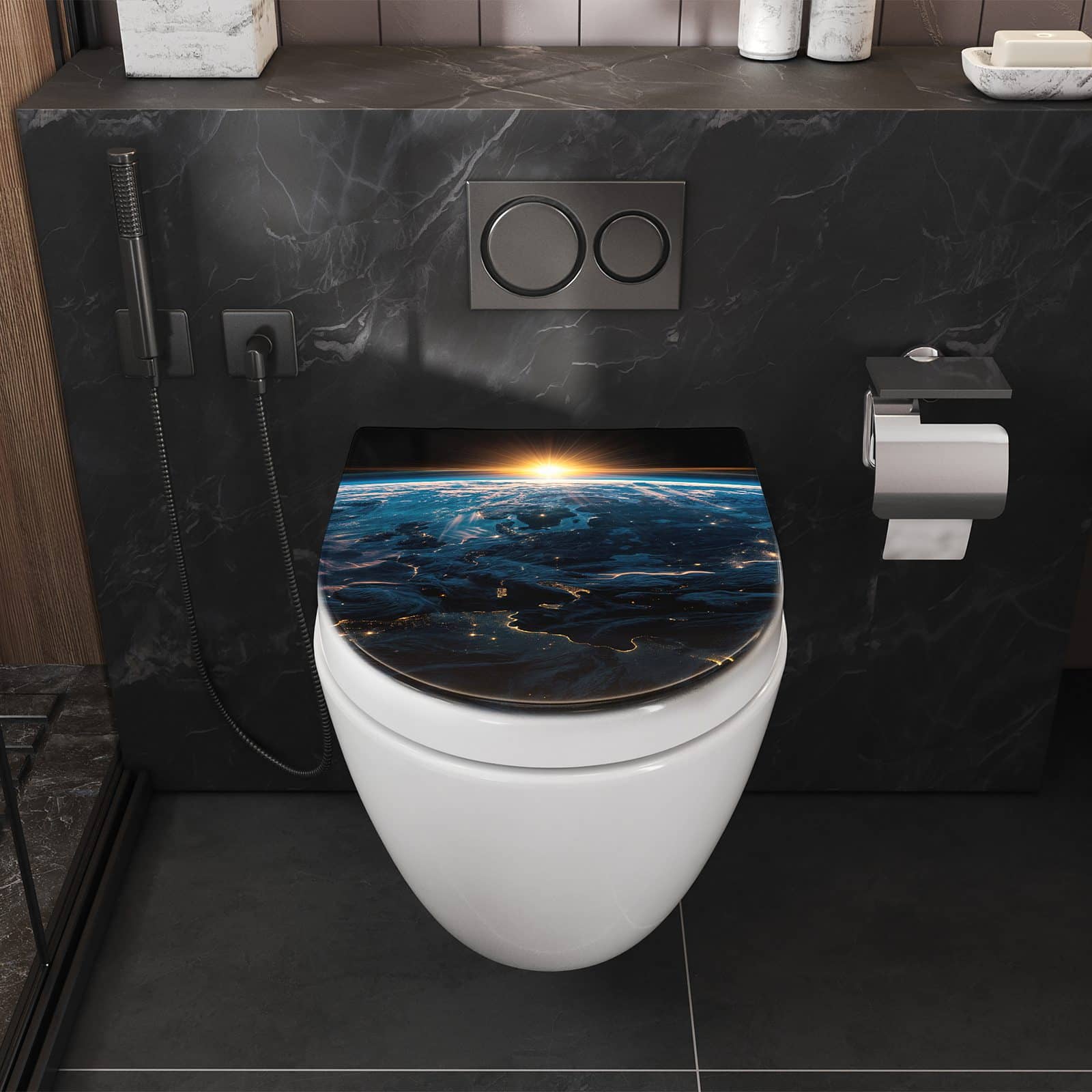 WC-Sitz mit Absenkautomatik Erde des Sonnenaufgang