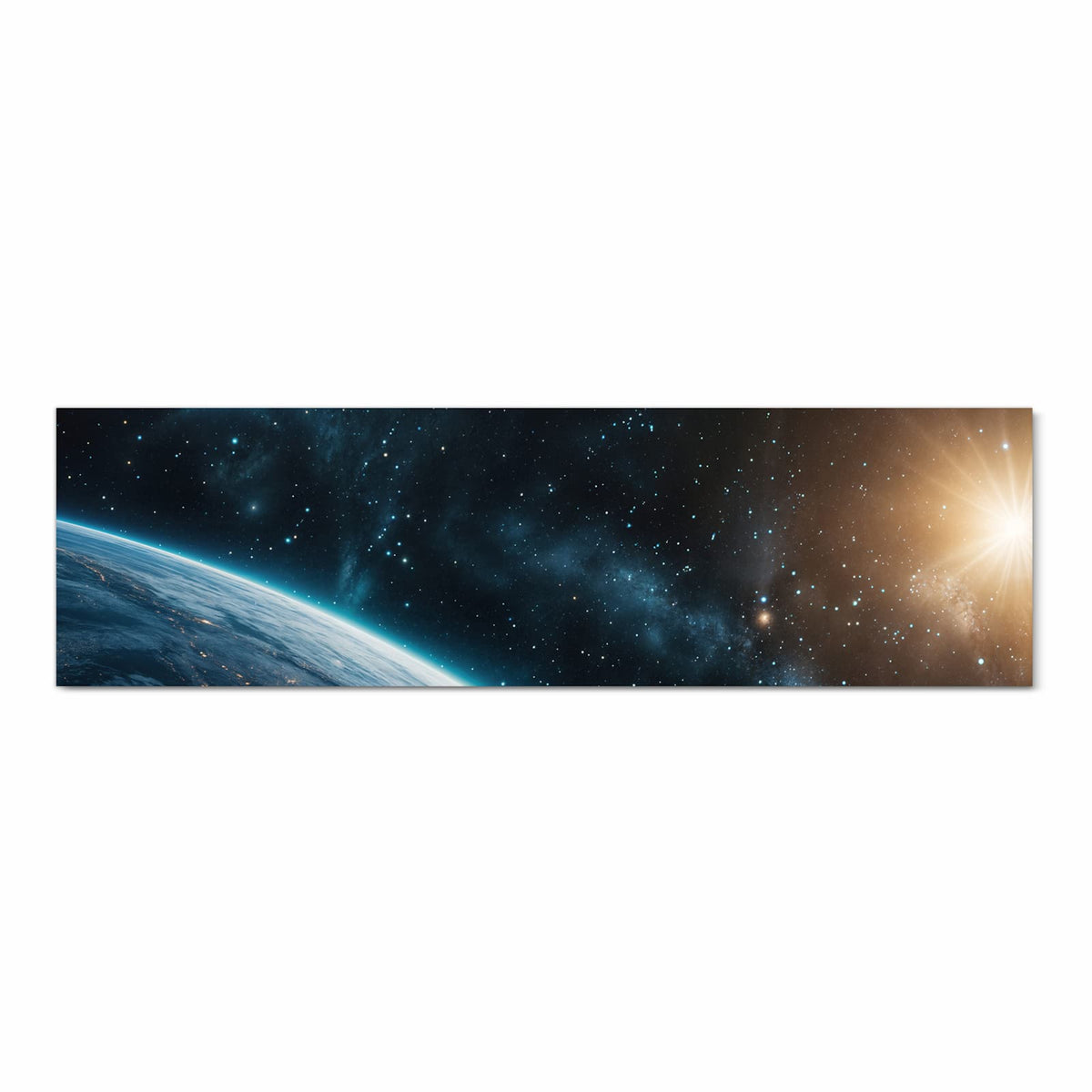Bodenschonender abwaschbarer Küchenteppich mit Motiv Planet im Universum in Frontansicht