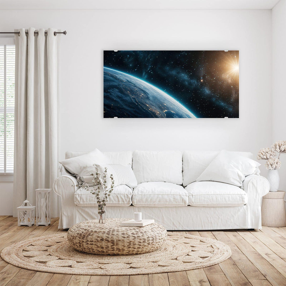 Wandbild - Erdrand im Sternenlicht - Querformat – Erdrand im Sternenlicht