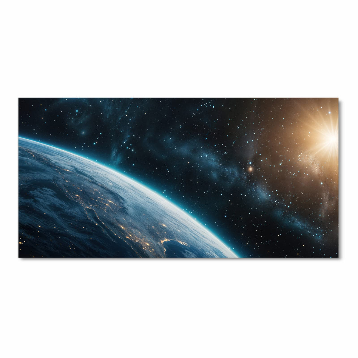 Hygienischer rutschfester Küchenläufer mit Motiv Planet im Universum in Frontansicht