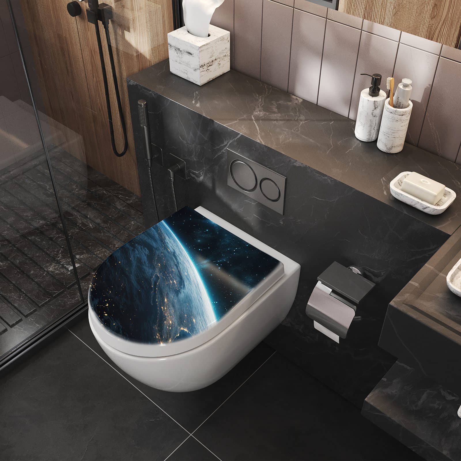 WC-Sitz mit Absenkautomatik Planet im Universum