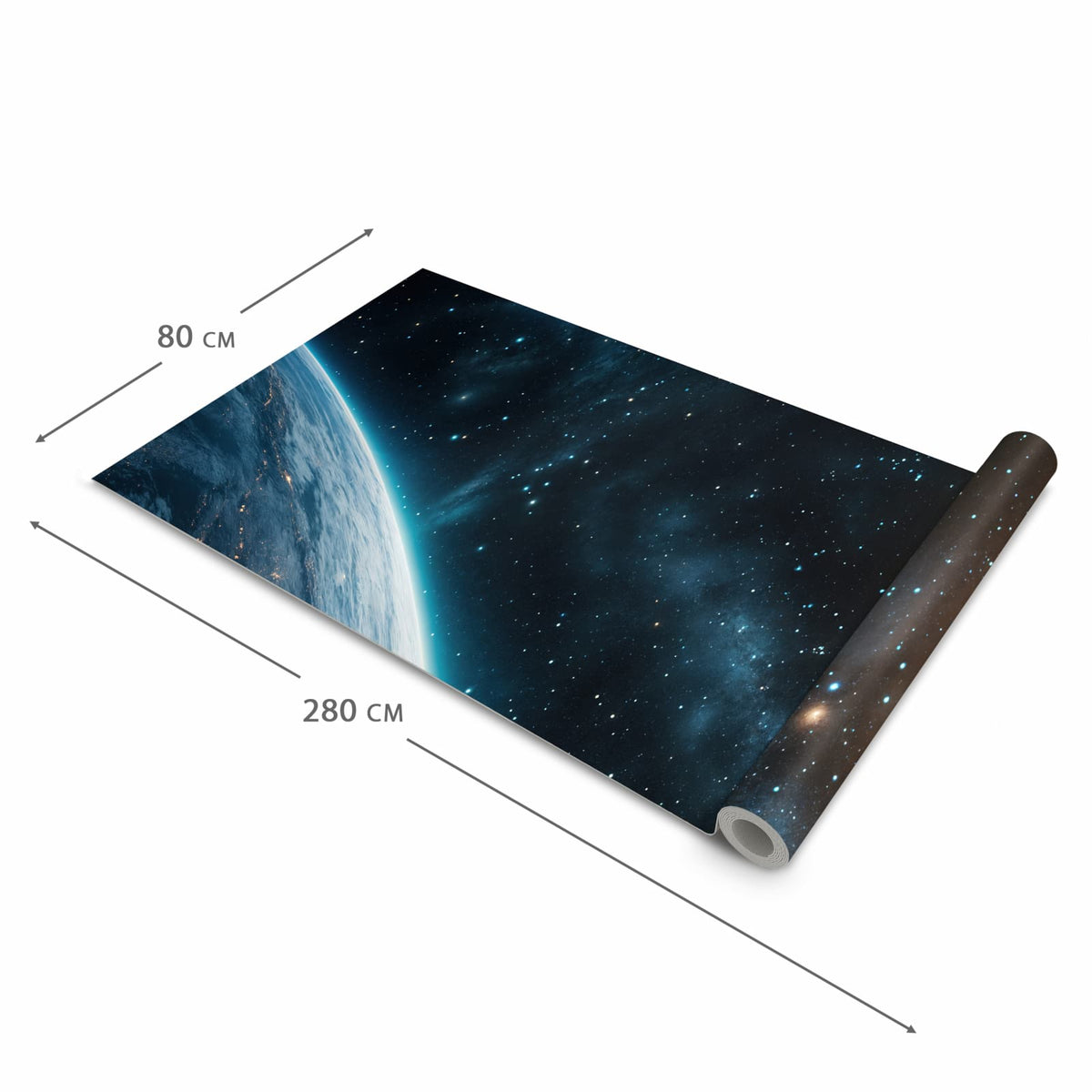 Farbbeständiger Küchenläufer mit Motiv Planet im Universum in der Grösse 60x180 cm