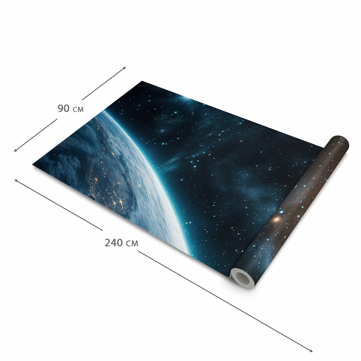 Zeitsparender Küchenteppich mit Motiv Planet im Universum in der Grösse 60x180 cm