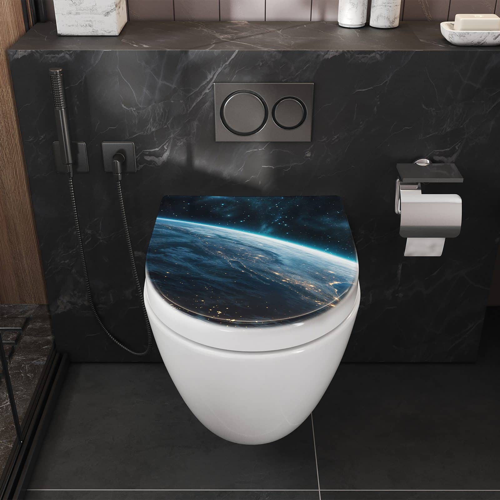 WC-Sitz mit Absenkautomatik Planet im Universum