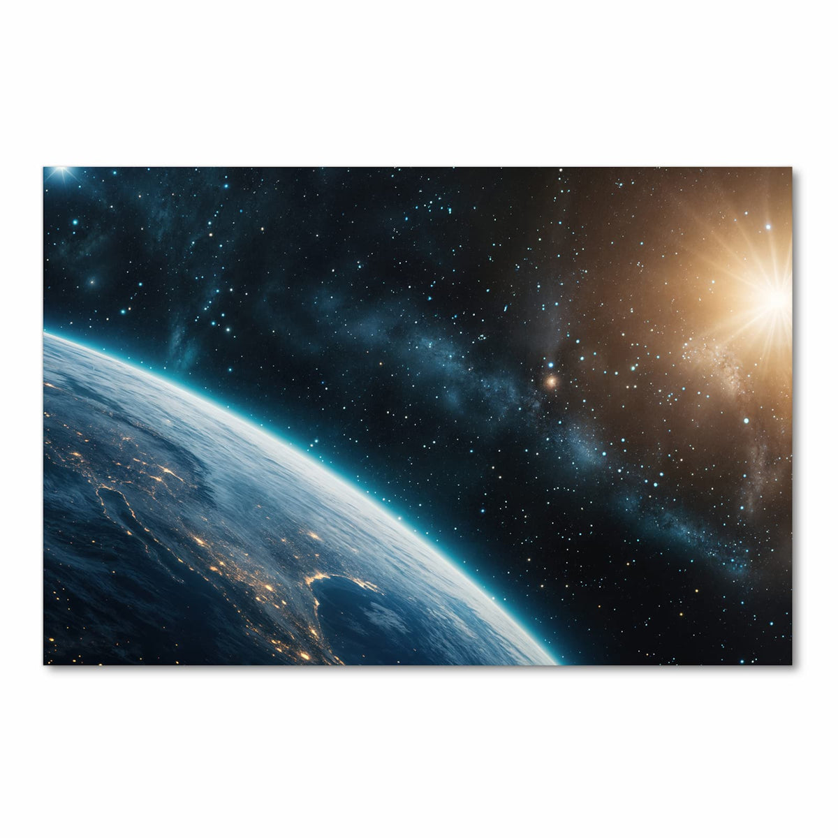 Bodenschonender Küchenläufer mit Motiv Planet im Universum in Frontansicht