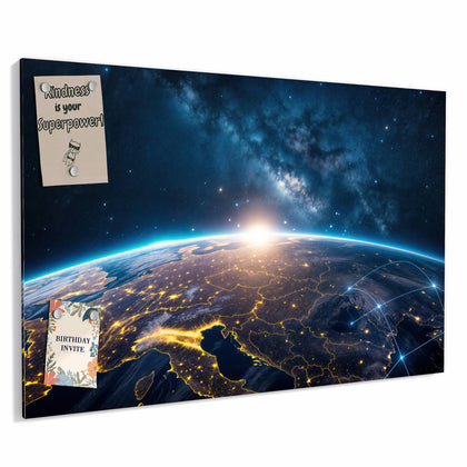 Metall Magnettafel mit dem Motiv Vernetzte Erde