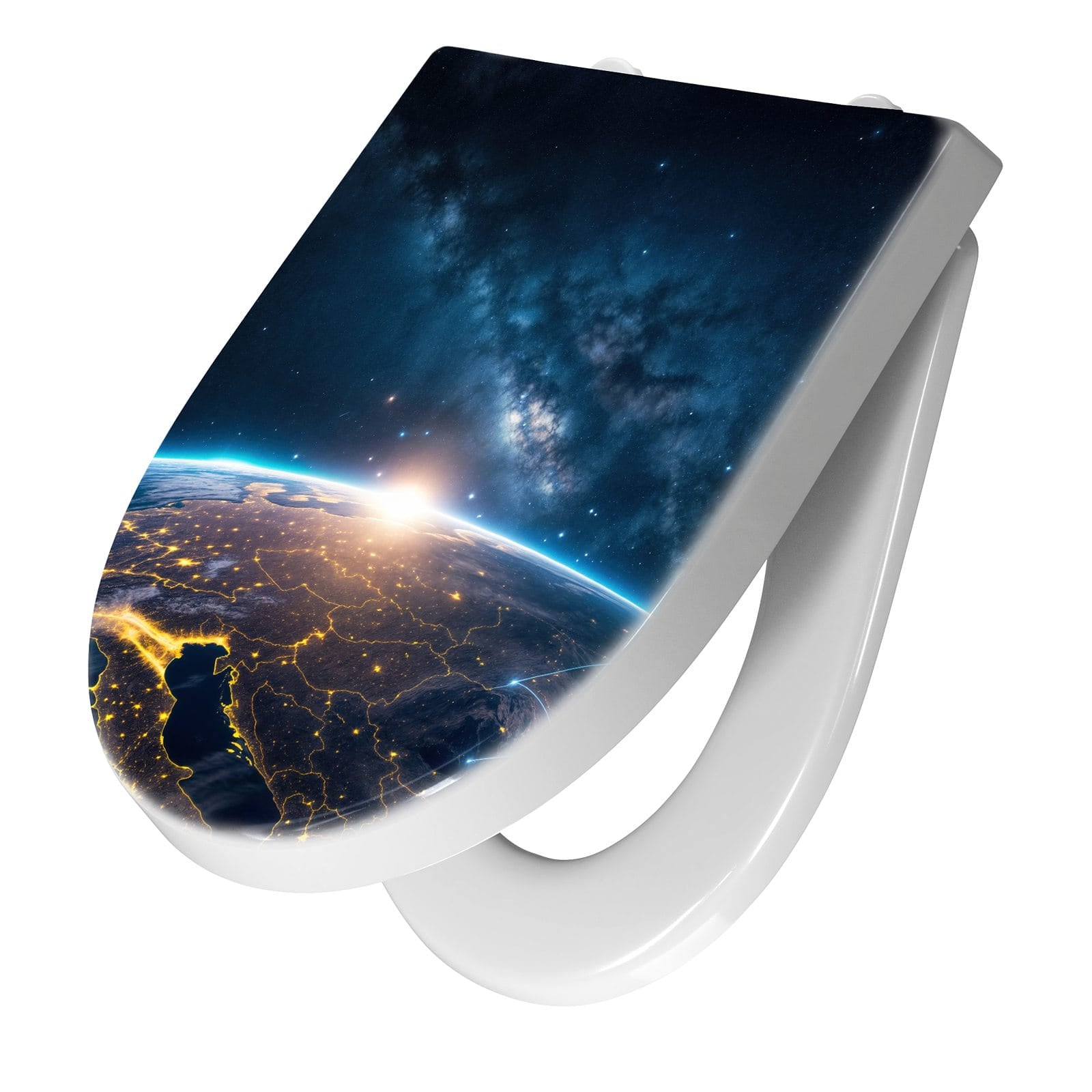 WC-Sitz mit Absenkautomatik Sonnenaufgang mit Erde