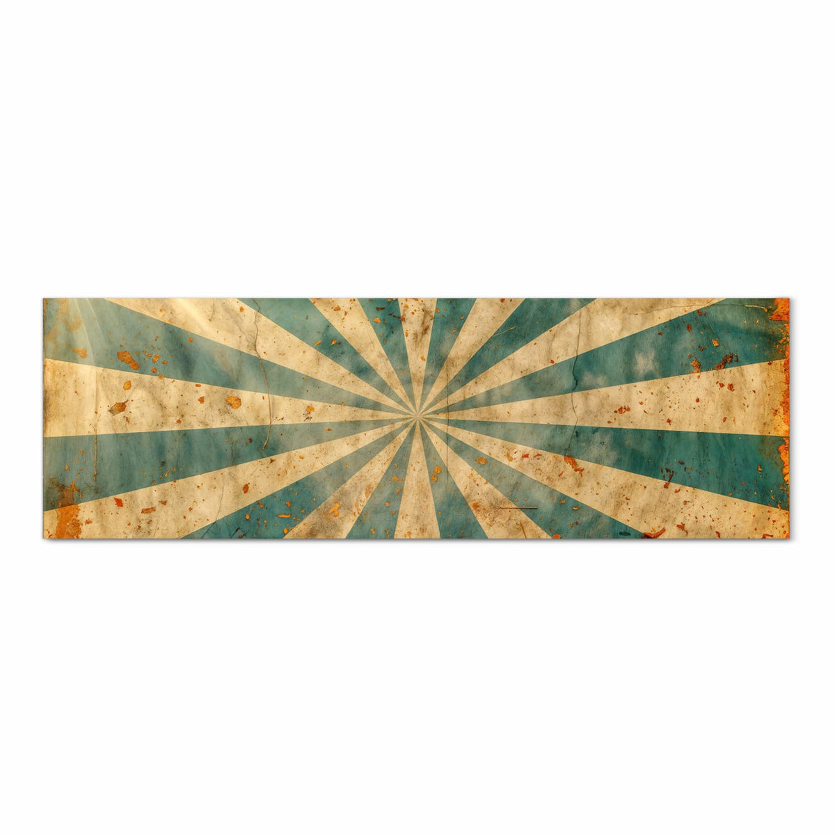 Geräuschdämpfender Küchenteppich mit Motiv Retro Sonnenstrahlen in Frontansicht