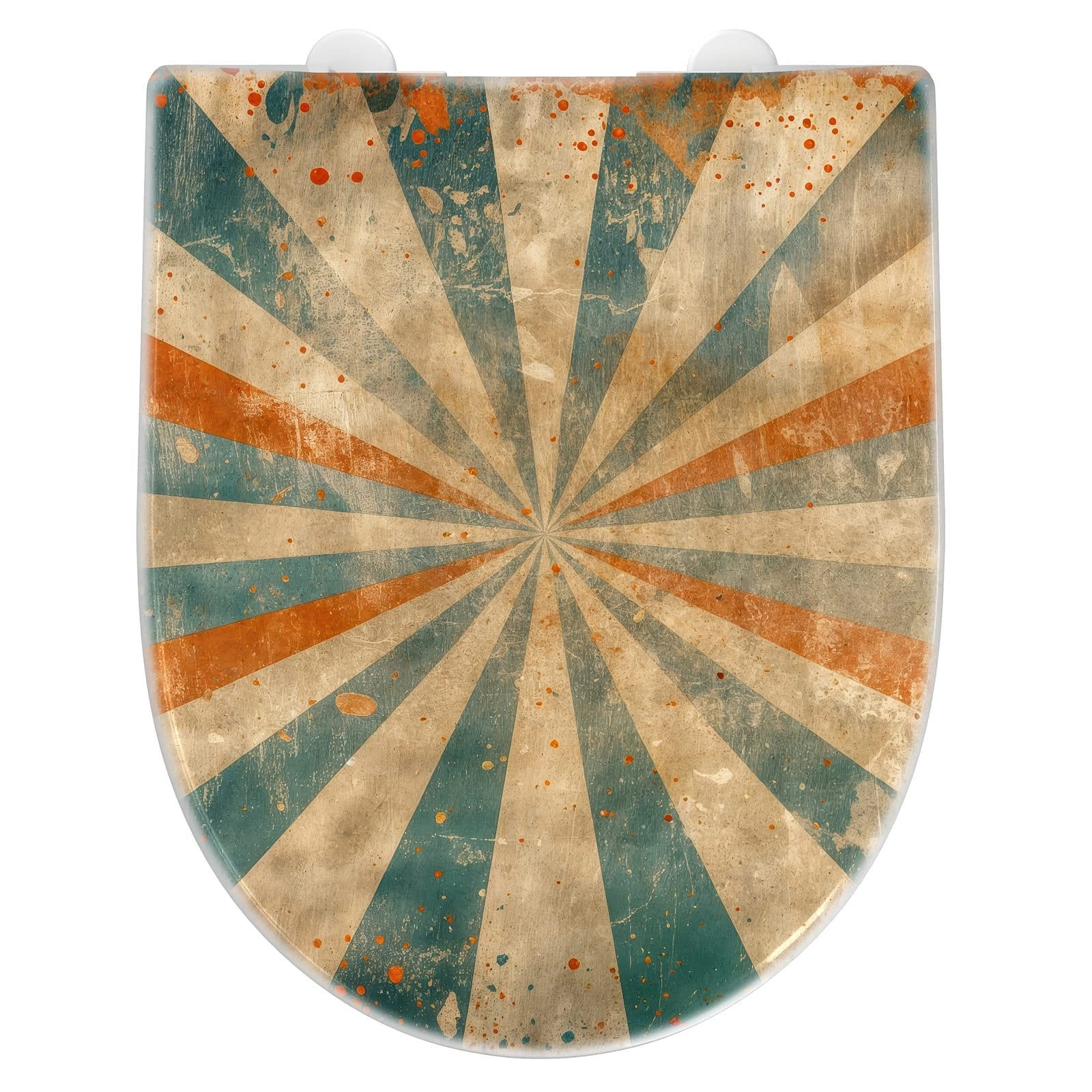 WC-Sitz mit Absenkautomatik Retro Strahlen Design