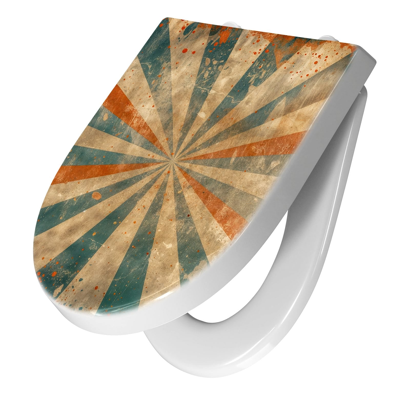 WC-Sitz mit Absenkautomatik Retro Strahlen Design