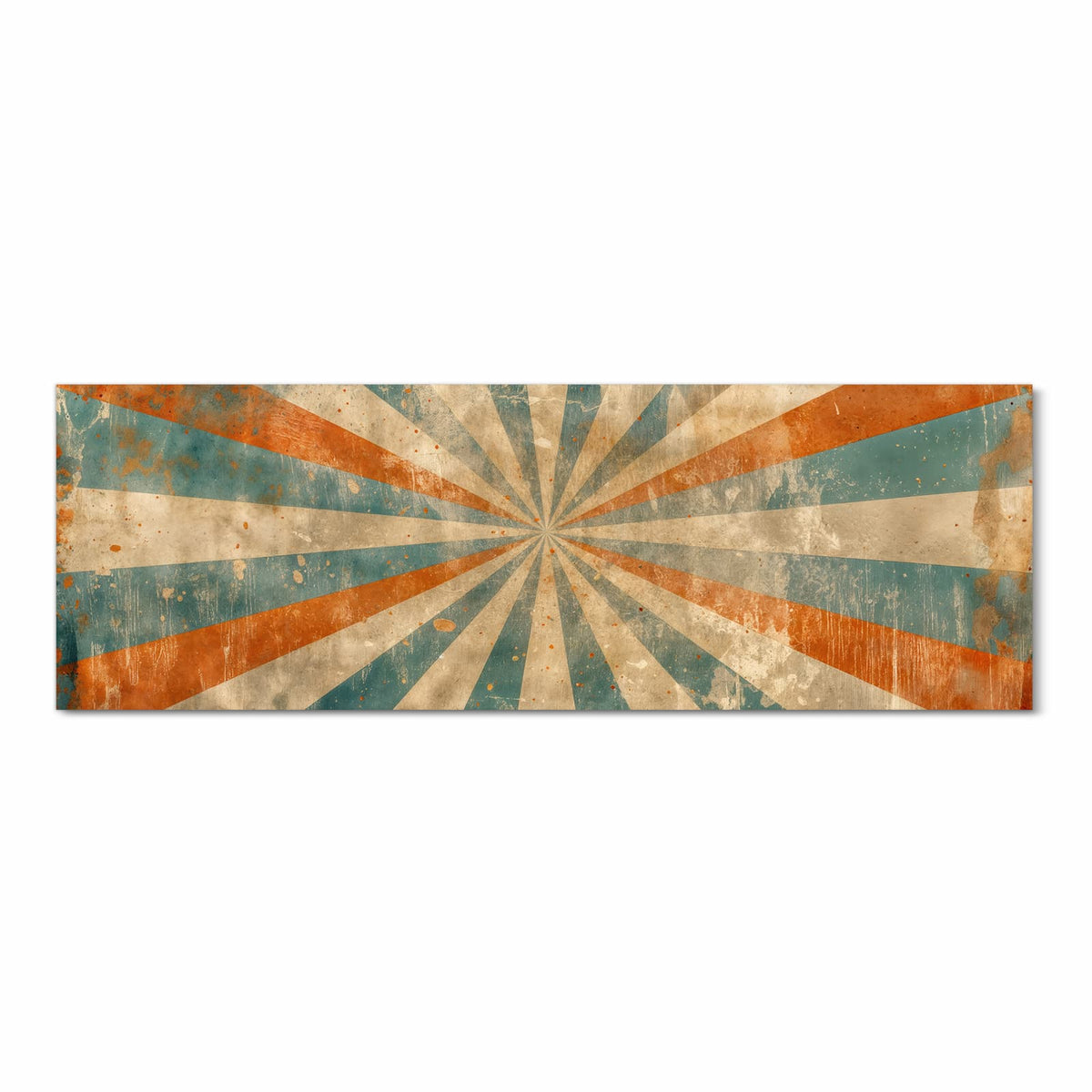 Rutschfester Küchenläufer mit Motiv Retro Strahlen Design in Frontansicht