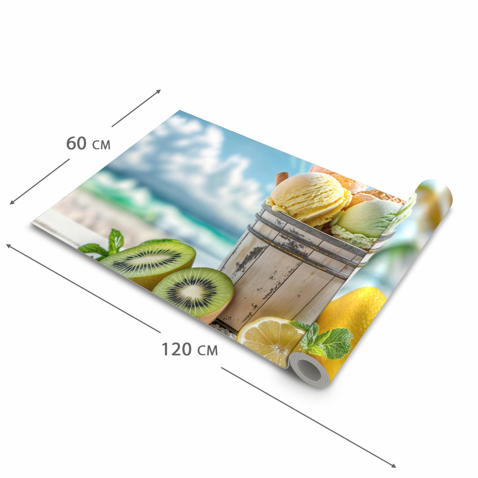 Komfortabler Küchenläufer mit Motiv Eis von Sommerliches in der Grösse 60x240 cm