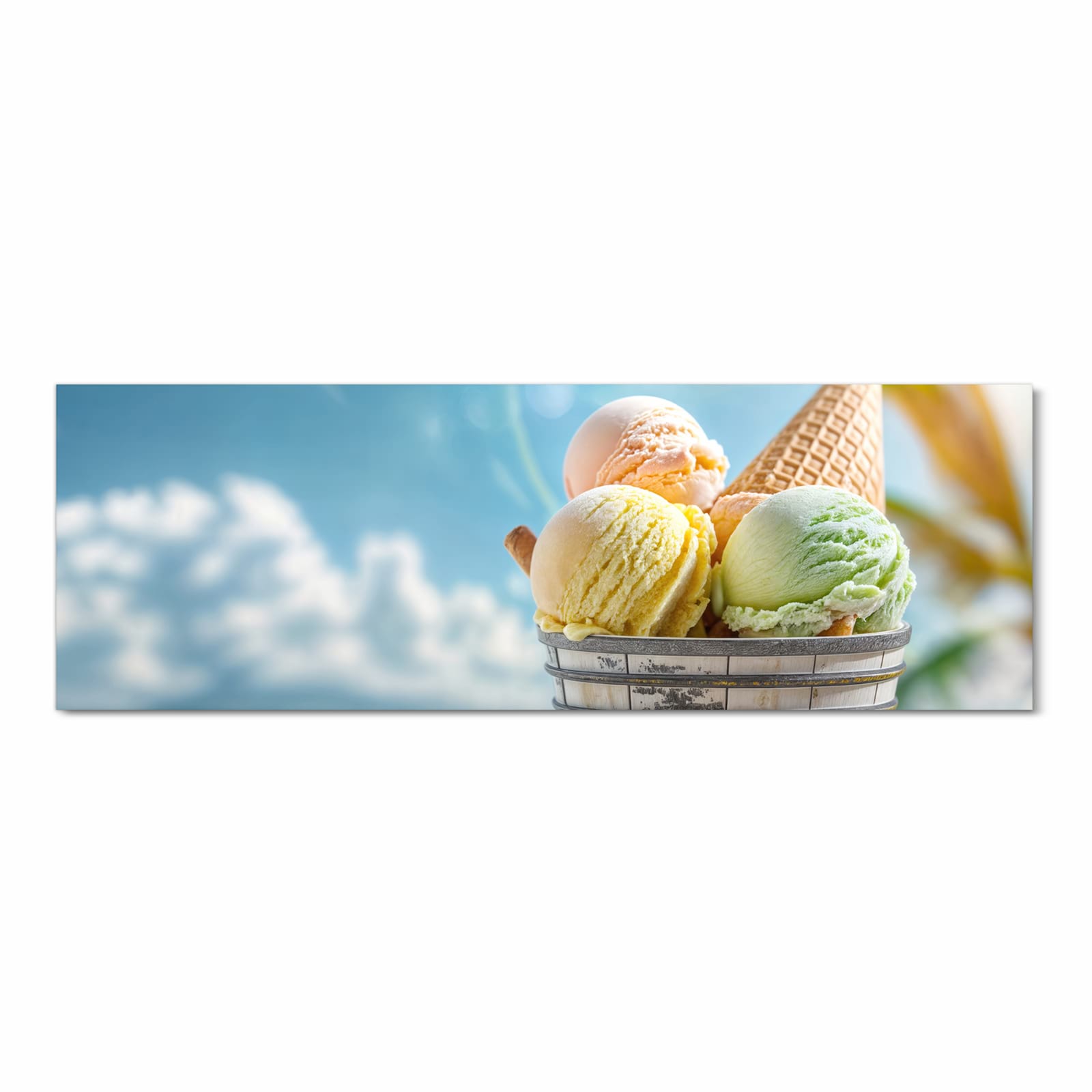 Geruchsneutraler waschbarer Küchenteppich mit Motiv Eis von Sommerliches in Frontansicht