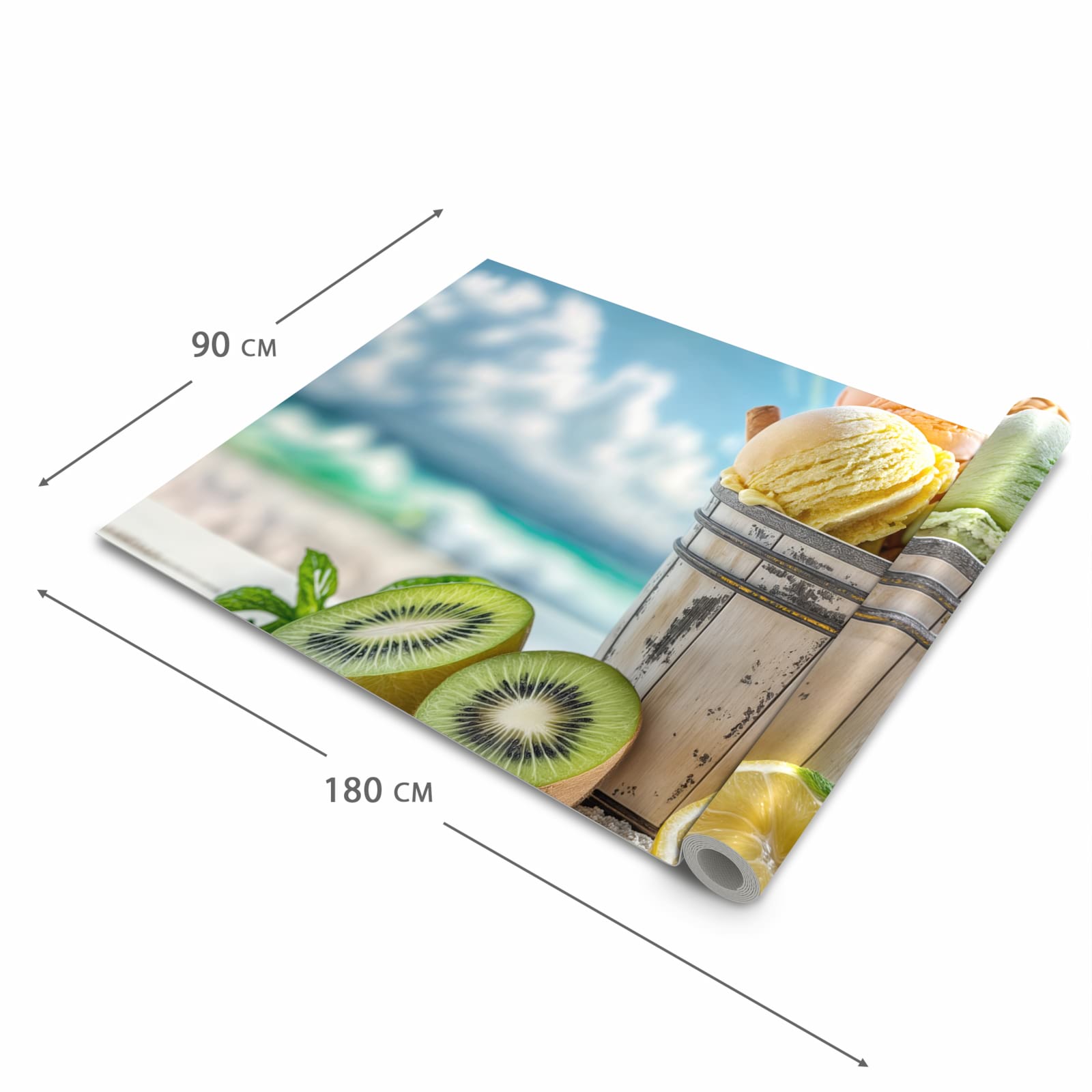 Ordnungsschaffender Küchenteppich mit Motiv Eis von Sommerliches in der Grösse 60x270 cm