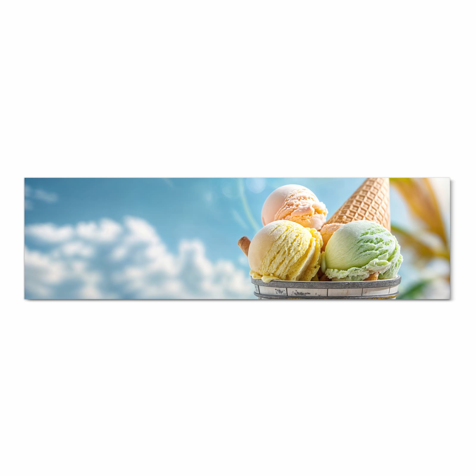 Pflegeleichter Küchenläufer mit Motiv Eis von Sommerliches in Frontansicht