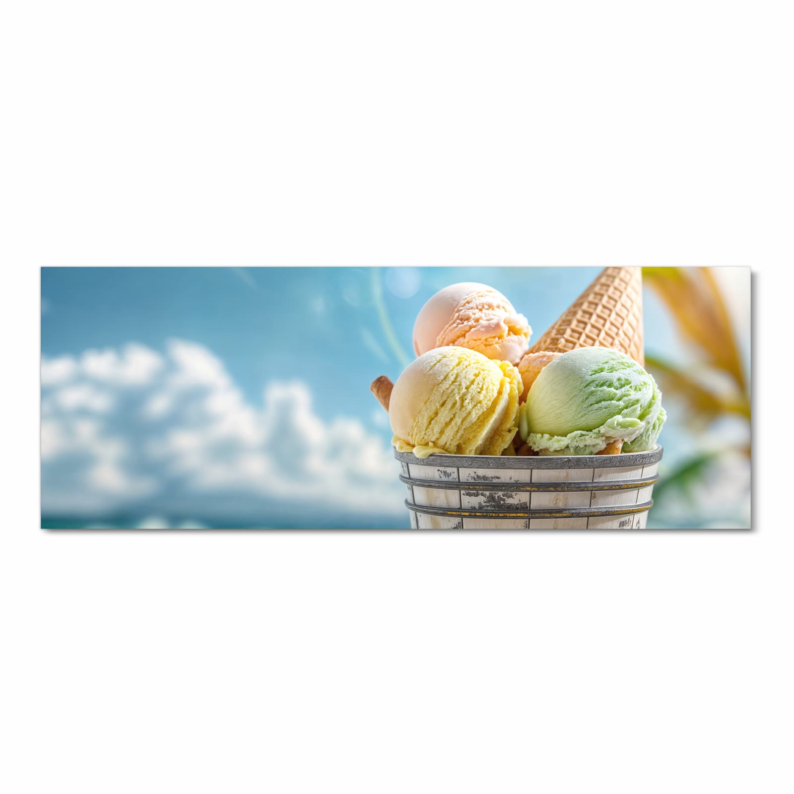 Hygienischer rutschfester Küchenläufer mit Motiv Eis von Sommerliches in Frontansicht