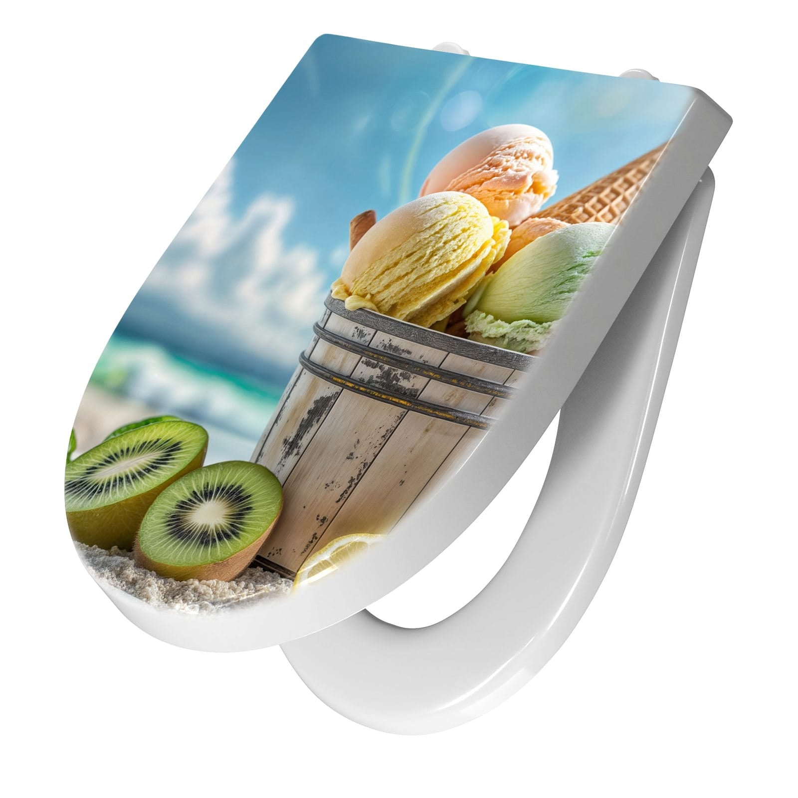 WC-Sitz mit Absenkautomatik Eis von Sommerliches