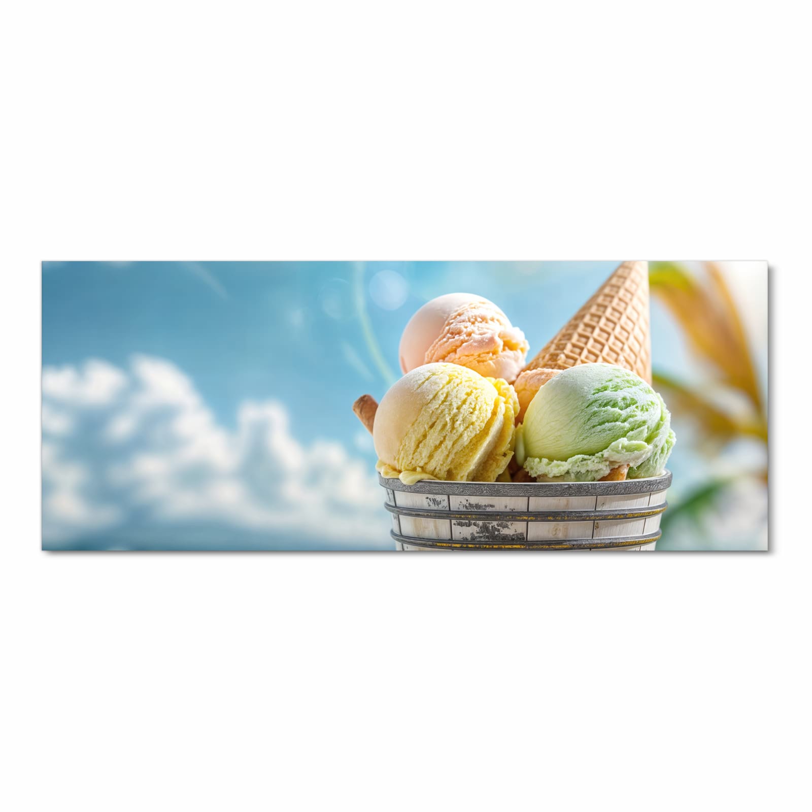 Schmutzabweisender Küchenteppich mit Motiv Eis von Sommerliches in Frontansicht