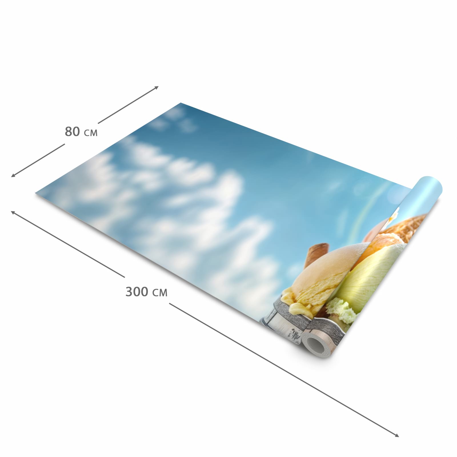 Abwaschbarer Küchenteppich mit Motiv Eis von Sommerliches in der Größe 60x270 cm schützt den Boden