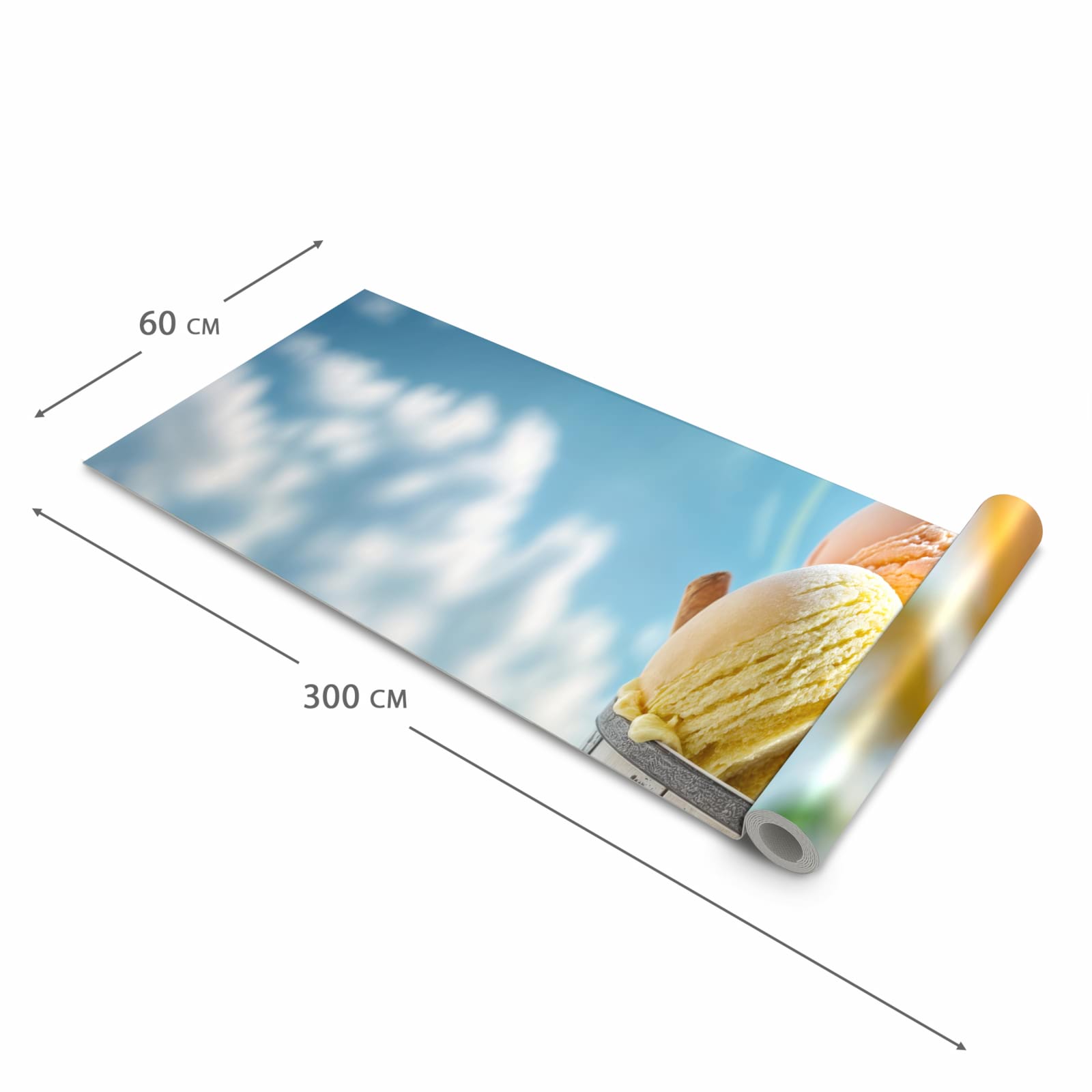 Strapazierfähiger moderner Küchenläufer mit Motiv Eis von Sommerliches in der Größe 60x270 cm