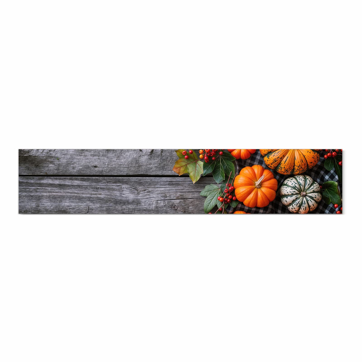 Pflegeleichter rutschfester Küchenteppich mit Motiv Herbstlicher Kürbis in Frontansicht