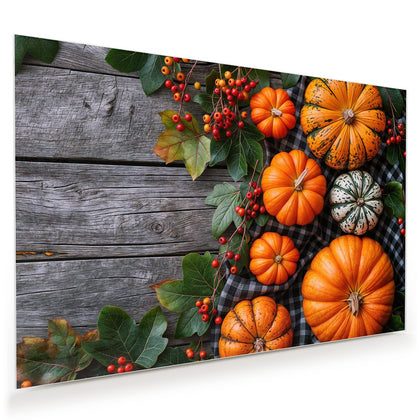 Wandbild mit dem Motiv Kürbisse und Beeren