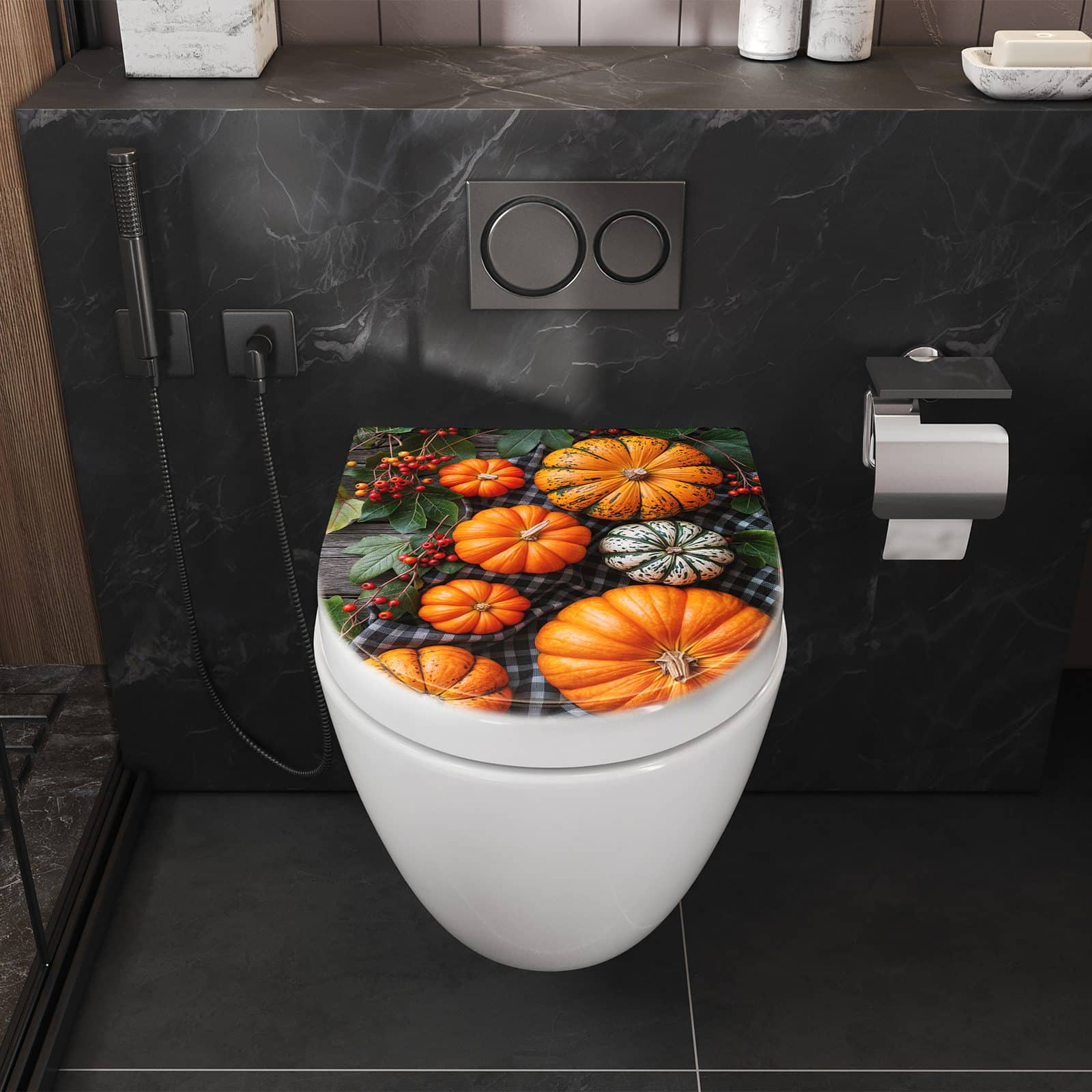 WC-Sitz mit Absenkautomatik Herbstlicher Kürbis
