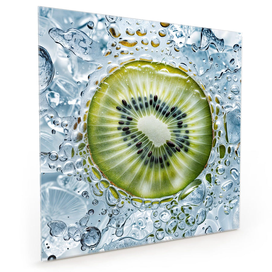 Maße Küchenrückwand Kiwi in Wasserblasen aus Glas