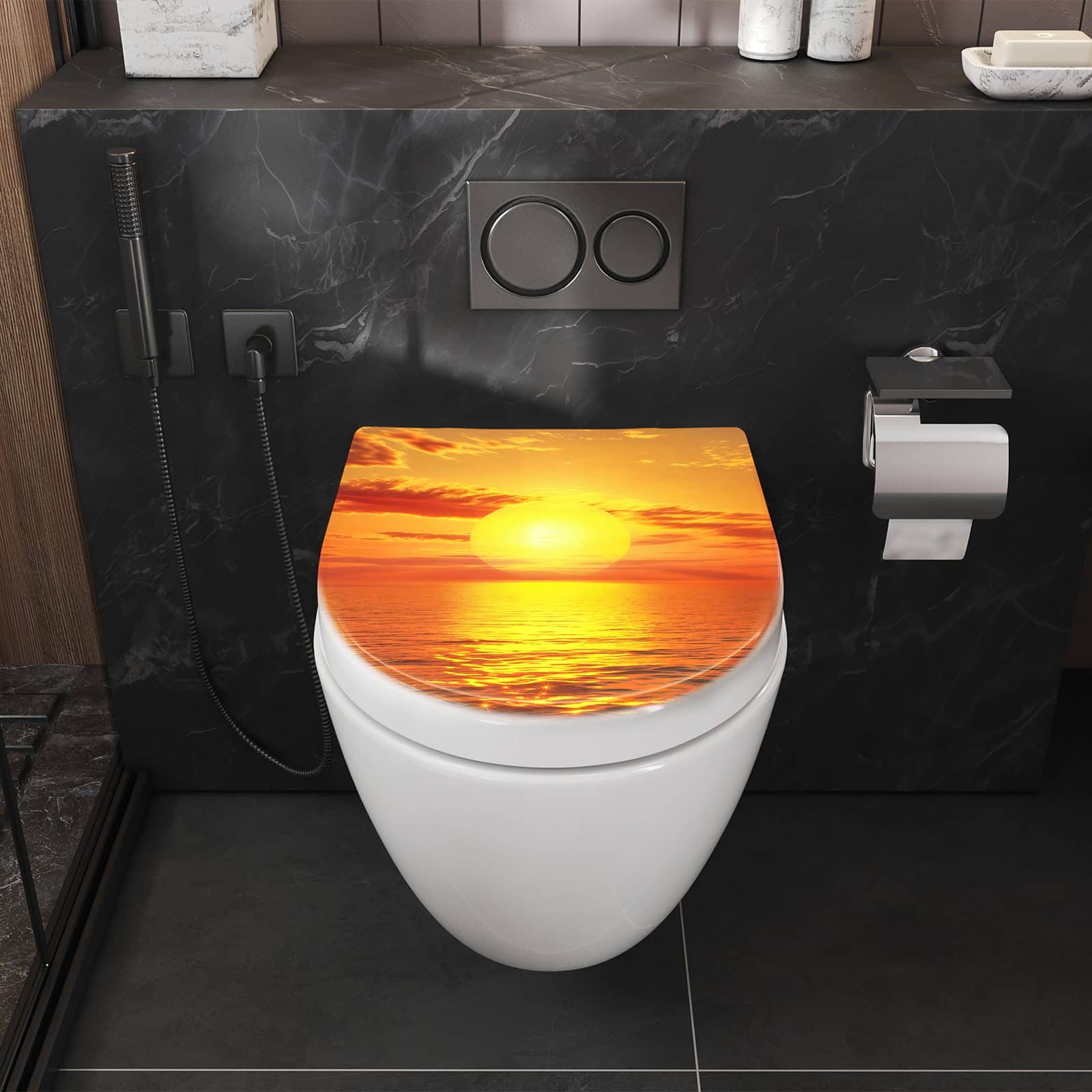 WC-Sitz mit Absenkautomatik Meer von Sonnenuntergang