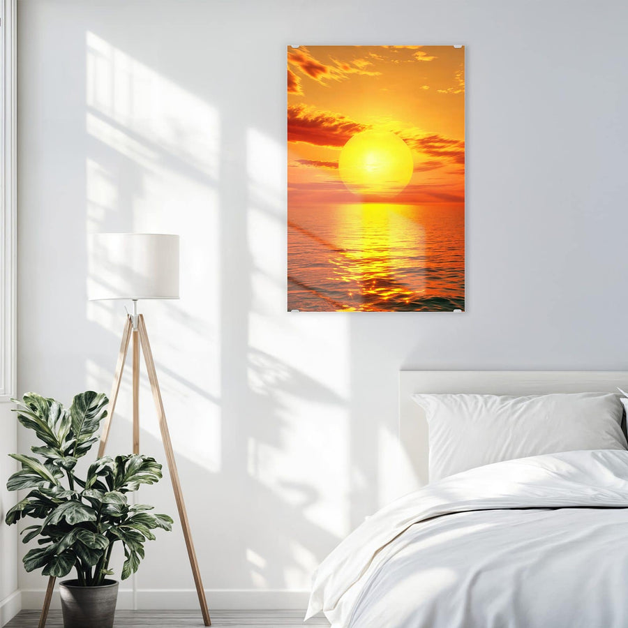 Maße Wandbild - Sonnenuntergang am Meer - Hochformat
