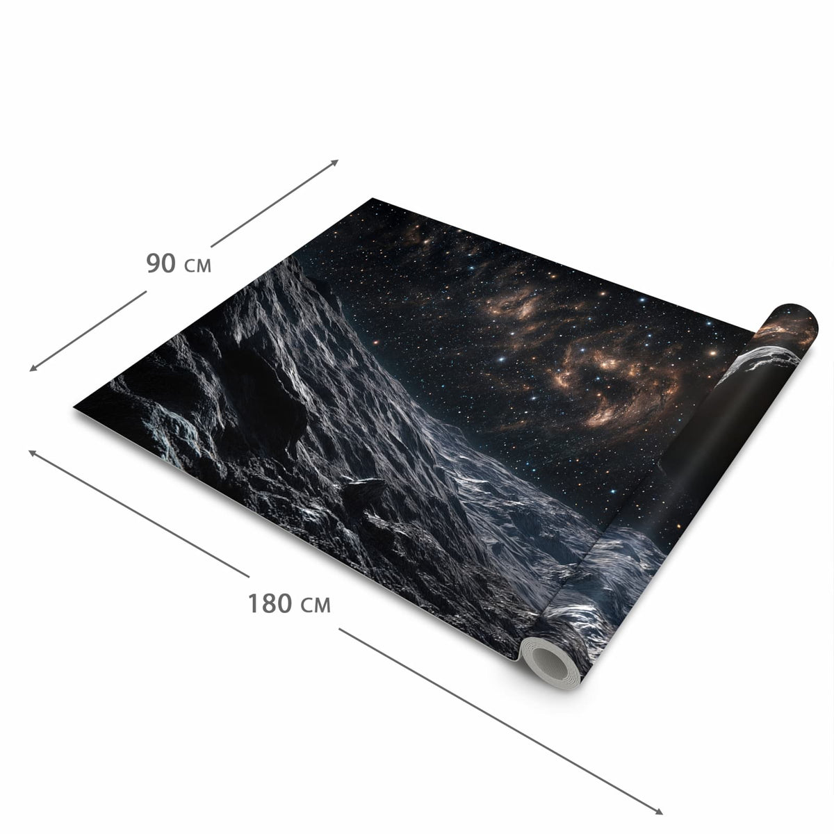 Bodenschonender rutschfester Küchenteppich mit Motiv Weltraumlandschaft in der Grösse 80x300 cm