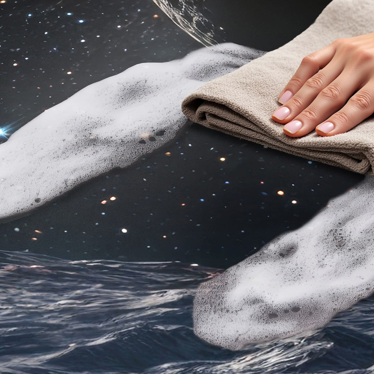 Langlebiger Läufer für die Küche mit Motiv Weltraumlandschaft - einfach zu reinigen
