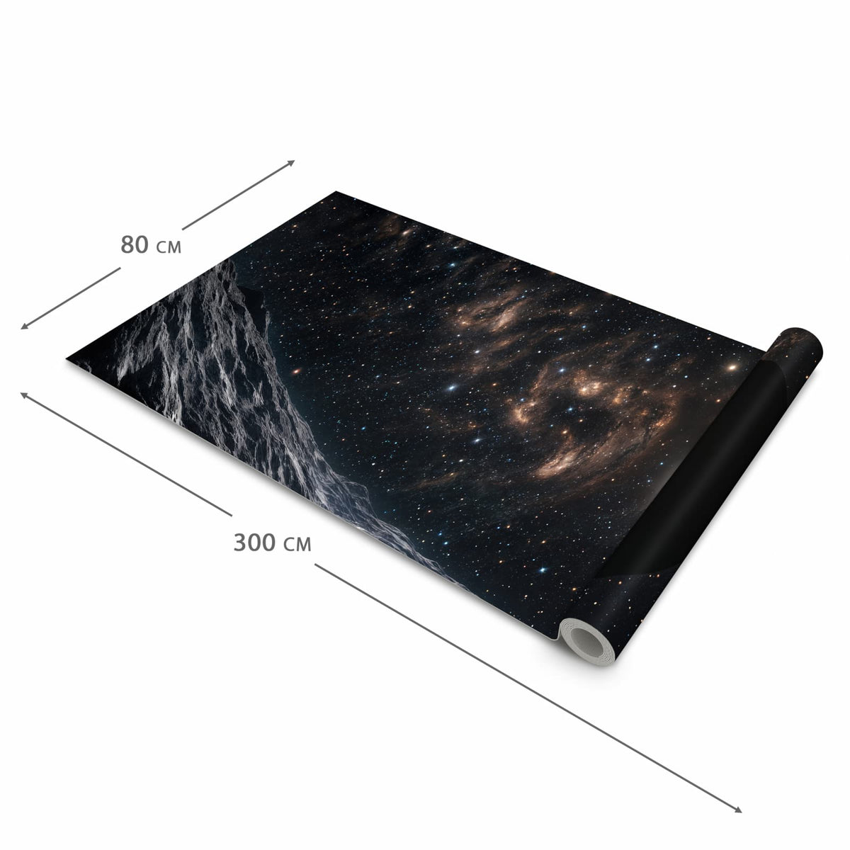Feuchtigkeitsresistenter Küchenteppich mit Motiv Weltraumlandschaft in der Grösse 80x300 cm
