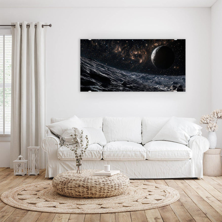 Maße Wandbild - Mondlandschaft im All - Querformat