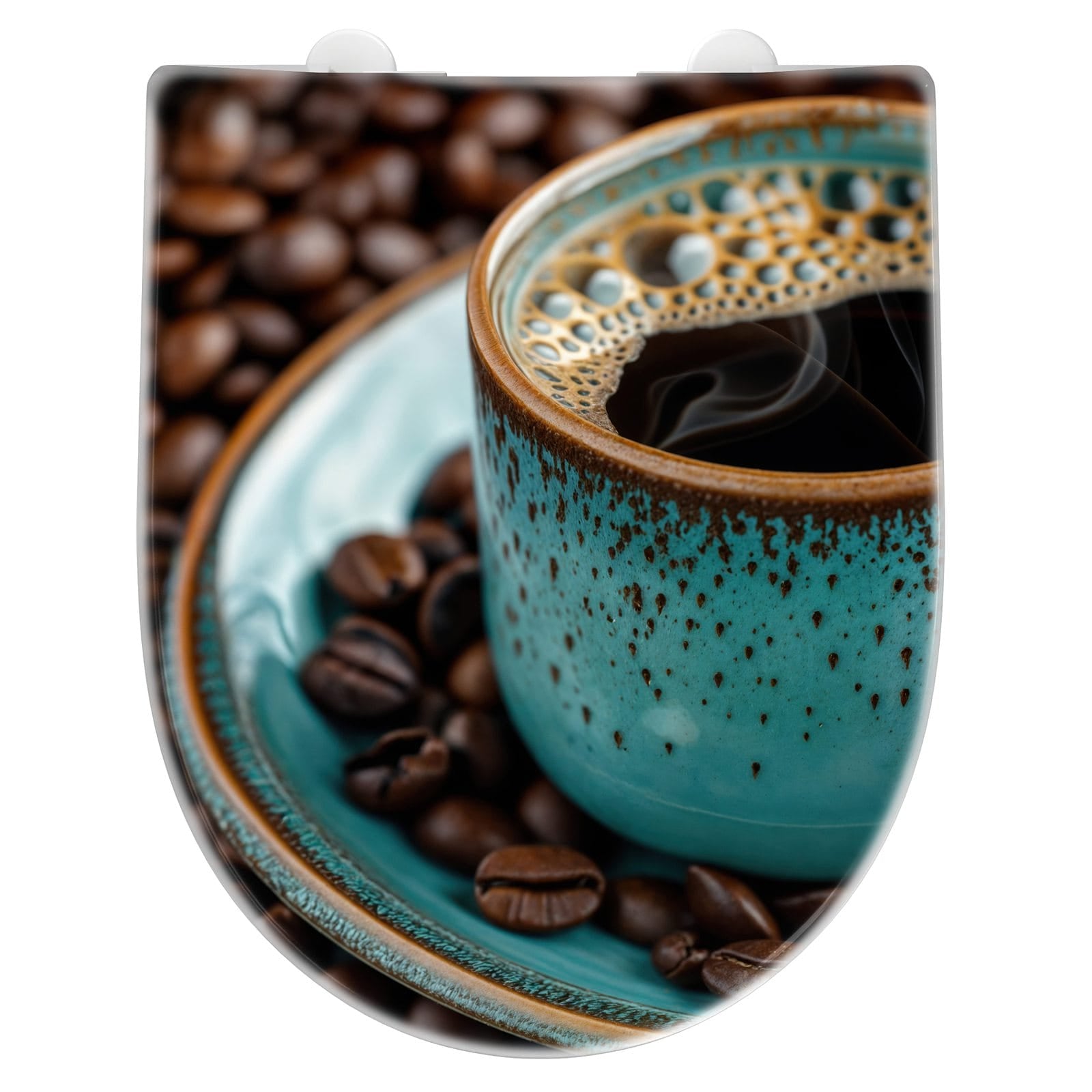 WC-Sitz mit Absenkautomatik Kaffee mit Tasse