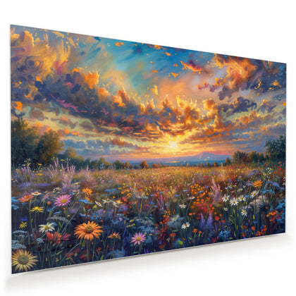Wandbild mit dem Motiv Gemalte Wildblumen