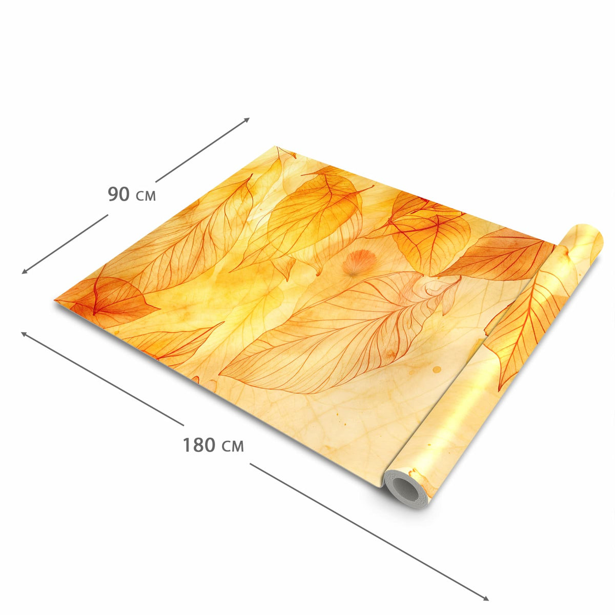 Formstabiler waschbarer Küchenteppich mit Motiv Herbstblätter in der Grösse 80x280 cm