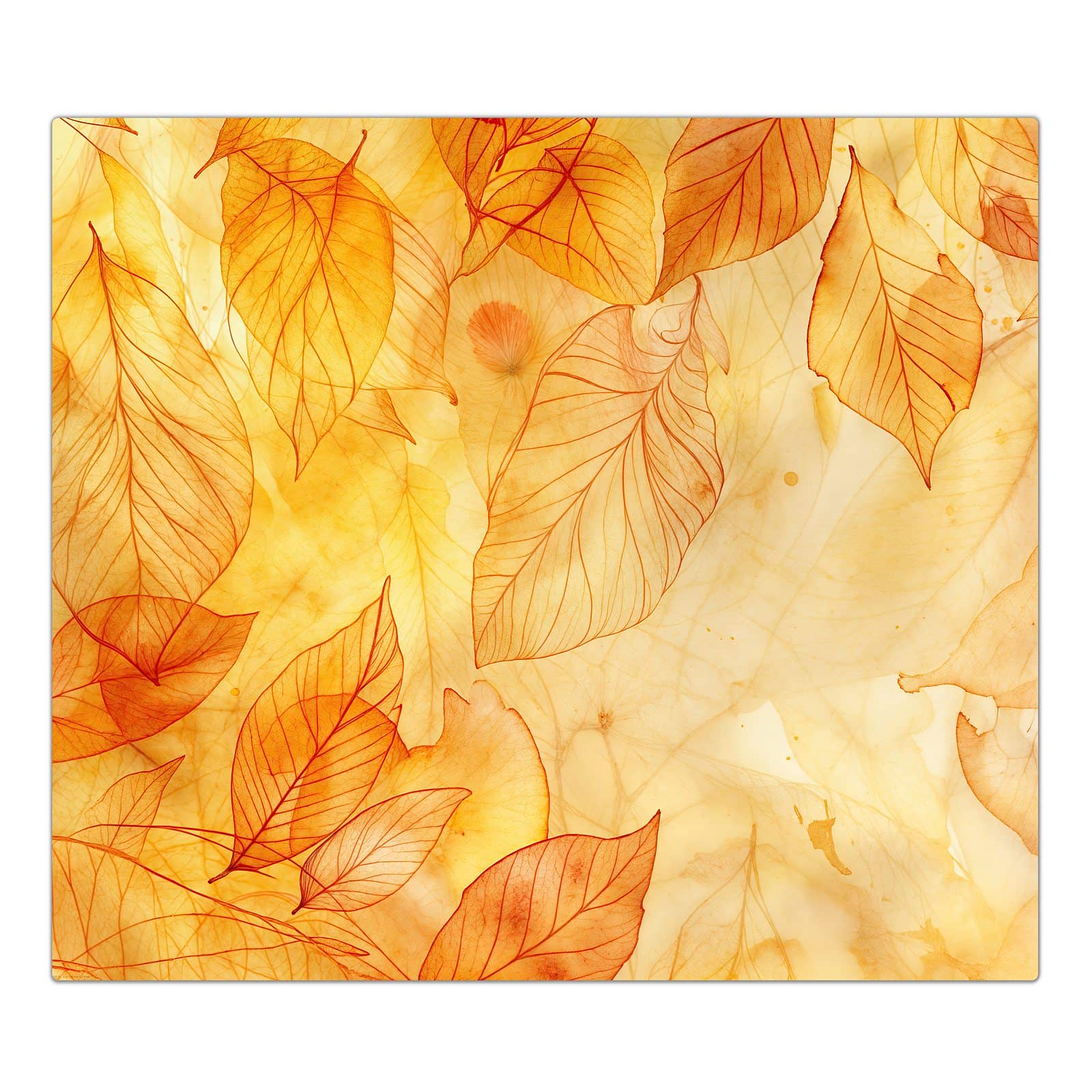 1-teilige Glasplatte für Herd mit Herbstblätter-Motiv in der Frontansicht #grösse_1-Teilig (60x52cm)