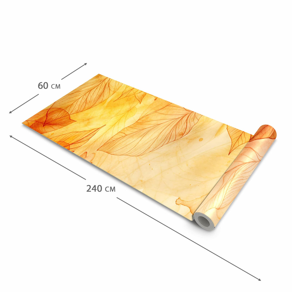 Waschbarer rutschfester Küchenteppich mit Motiv Herbstblätter in der Größe 80x250 cm