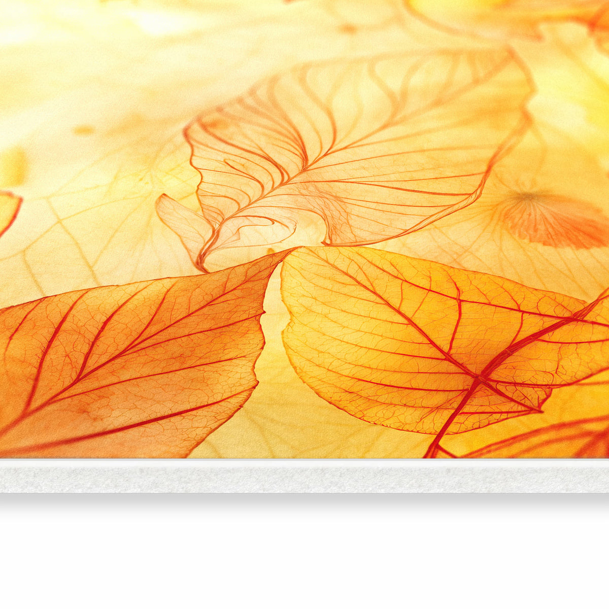 Rutschhemmender Bodenläufer mit Motiv Herbstblätter in seitlicher Ansicht