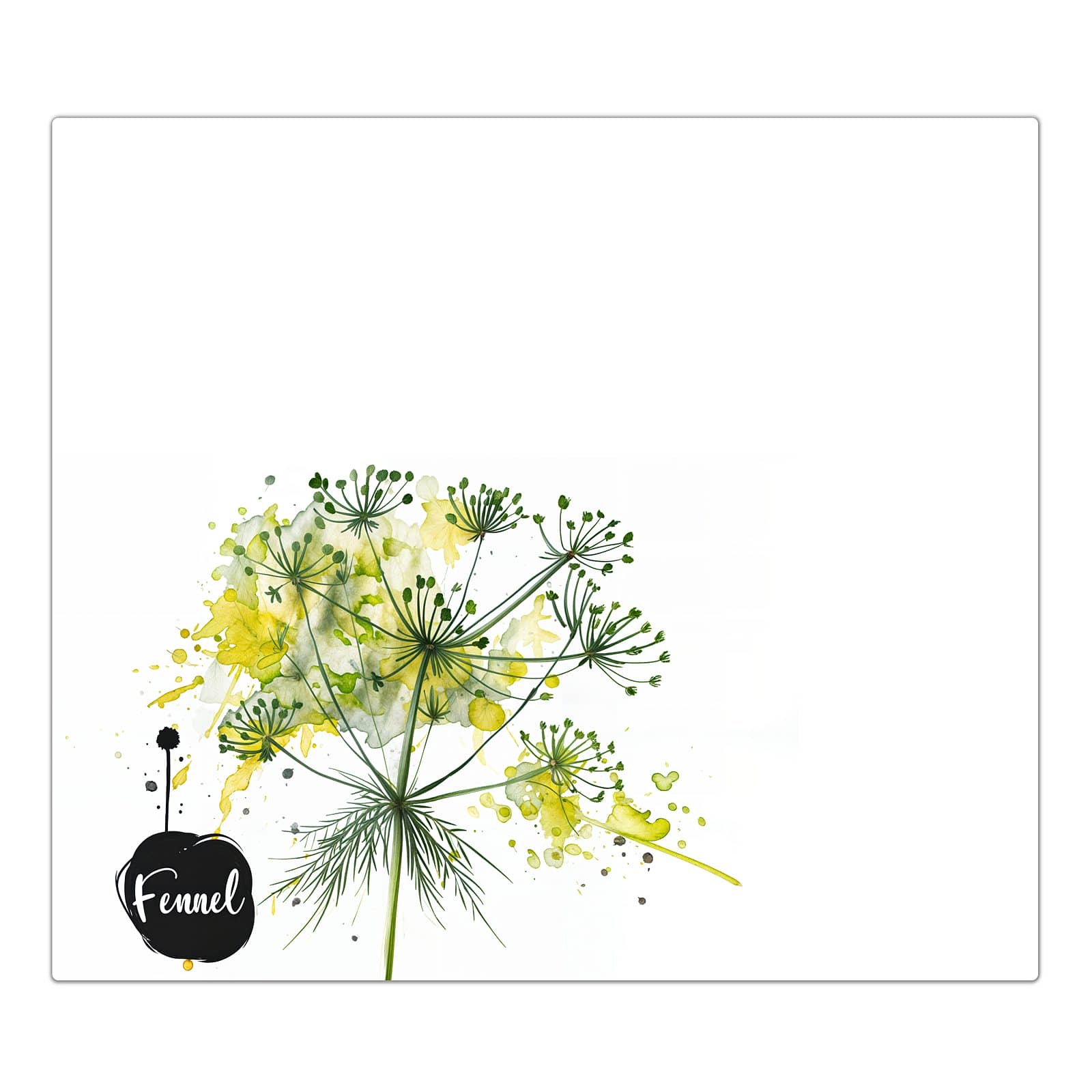 1-teilige Herdabdeckplatte mit Fennel Kunstwerk-Motiv in der Frontansicht #grösse_1-Teilig (60x52cm)