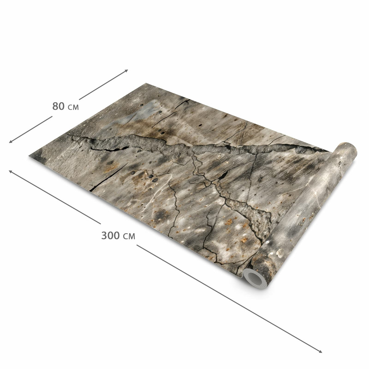 Waschbarer Küchenläufer mit Motiv Rissige Oberfläche in der Grösse 90x240 cm für Trittkomfort